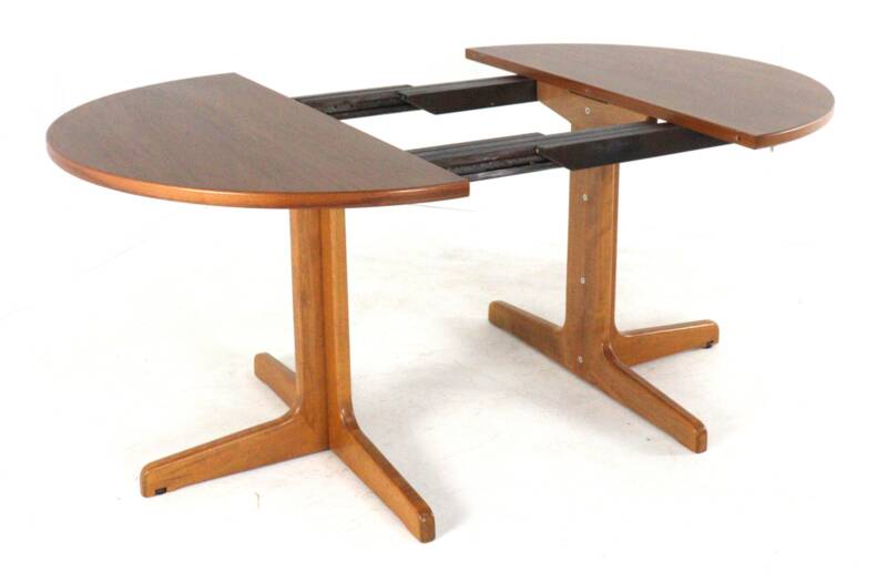 Round extendable dining table 2x 'Vienna' Thonet - mid-century modern style