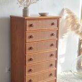Vintage wicker chest of drawers.