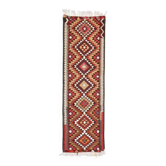 1970s Vintage Turkish Hand-Knotted Wool Cotton Red Runner Rug 89x294