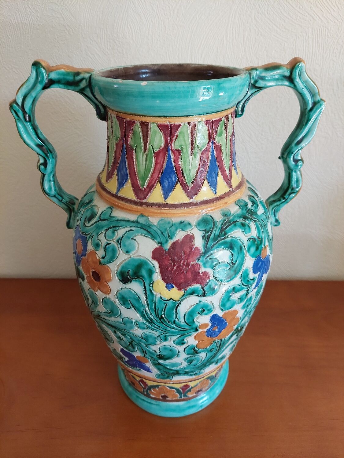 Large earthenware vase from Monaco Cerart 1950 1960