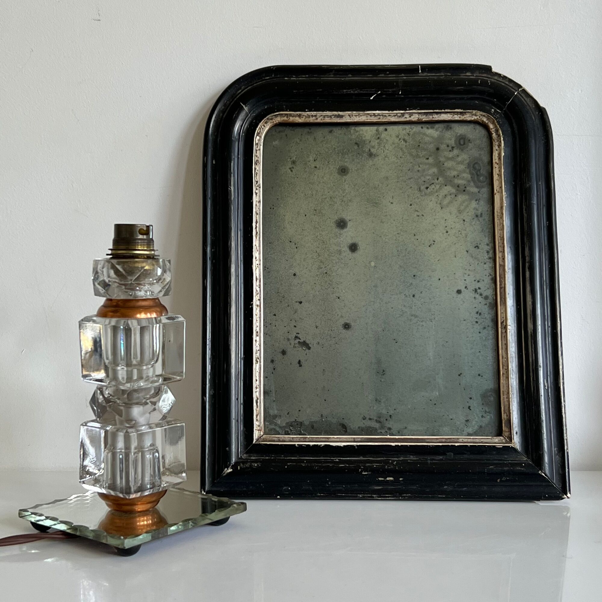 Copper glass lamp foot modernism era 1930-40