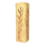 Stoneware vase with herbarium decoration by Raymonde Leduc, Vallauris, 1960s