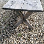 Table ferme  vintage en bois 2m, pieds en x