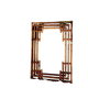 Large sculptural mirror handmade from natural bamboo and woven rattan, 1960.