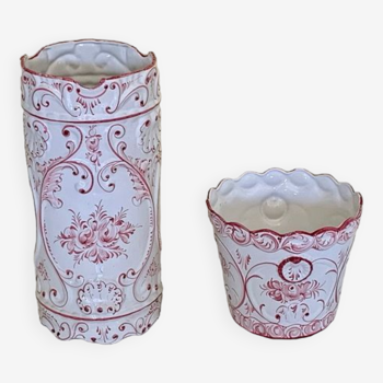 Umbrella door and decorated earthenware pot cover,