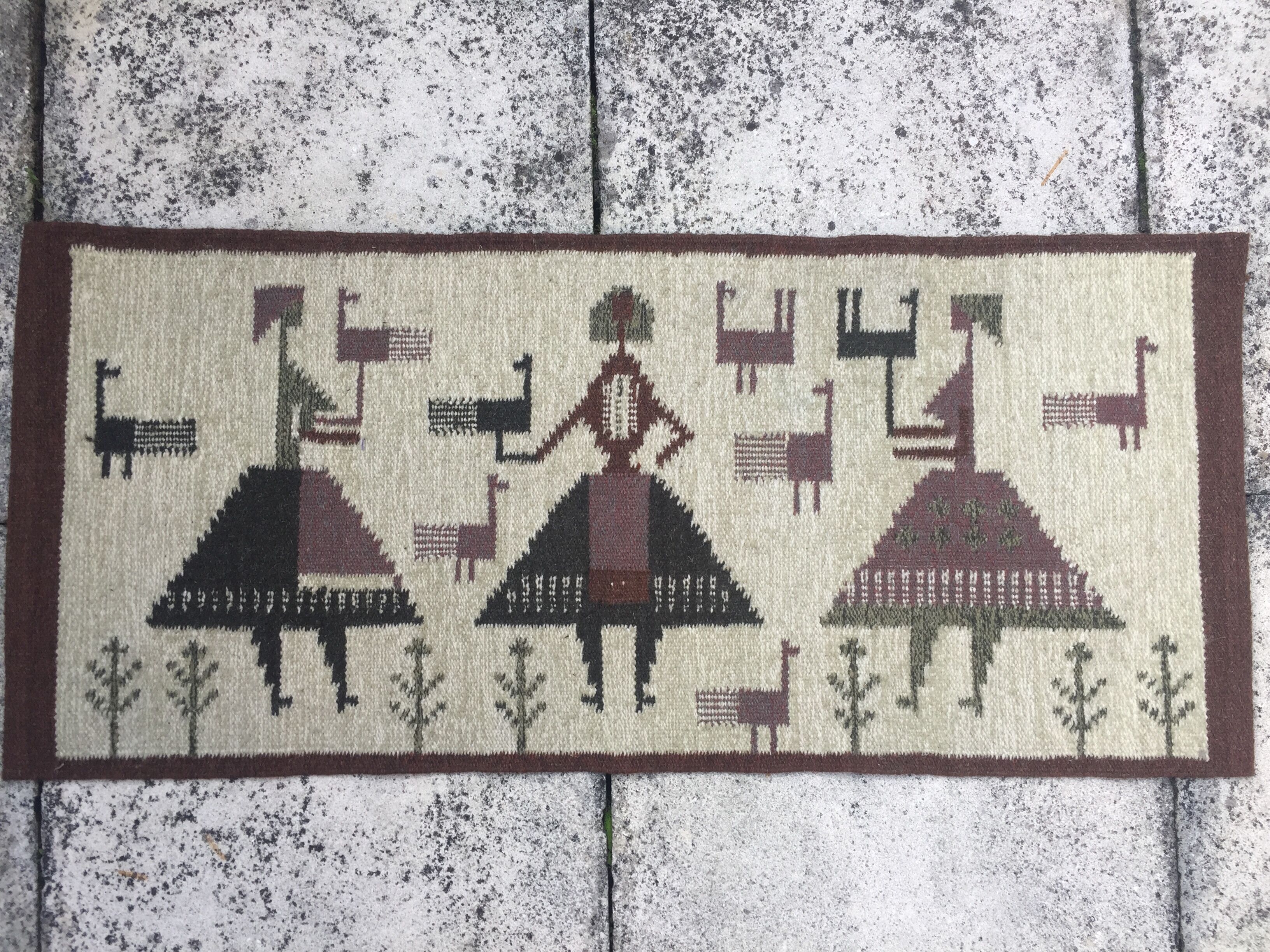 Swedish flat weave rug 1950