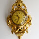 Vintage Gilded Carved Wood Rococo Style Floral Perivale Wall Clock 1960s