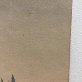 Double-sided watercolor castle landscape