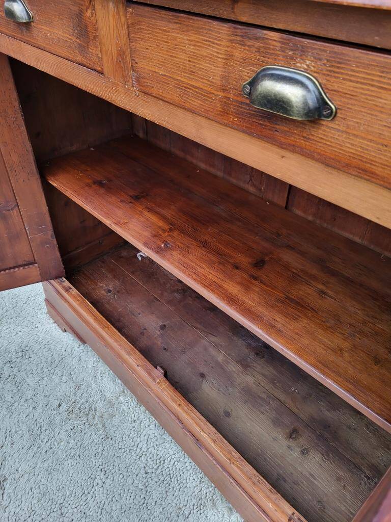 Buffet library showcase honey patina between sea and mountains