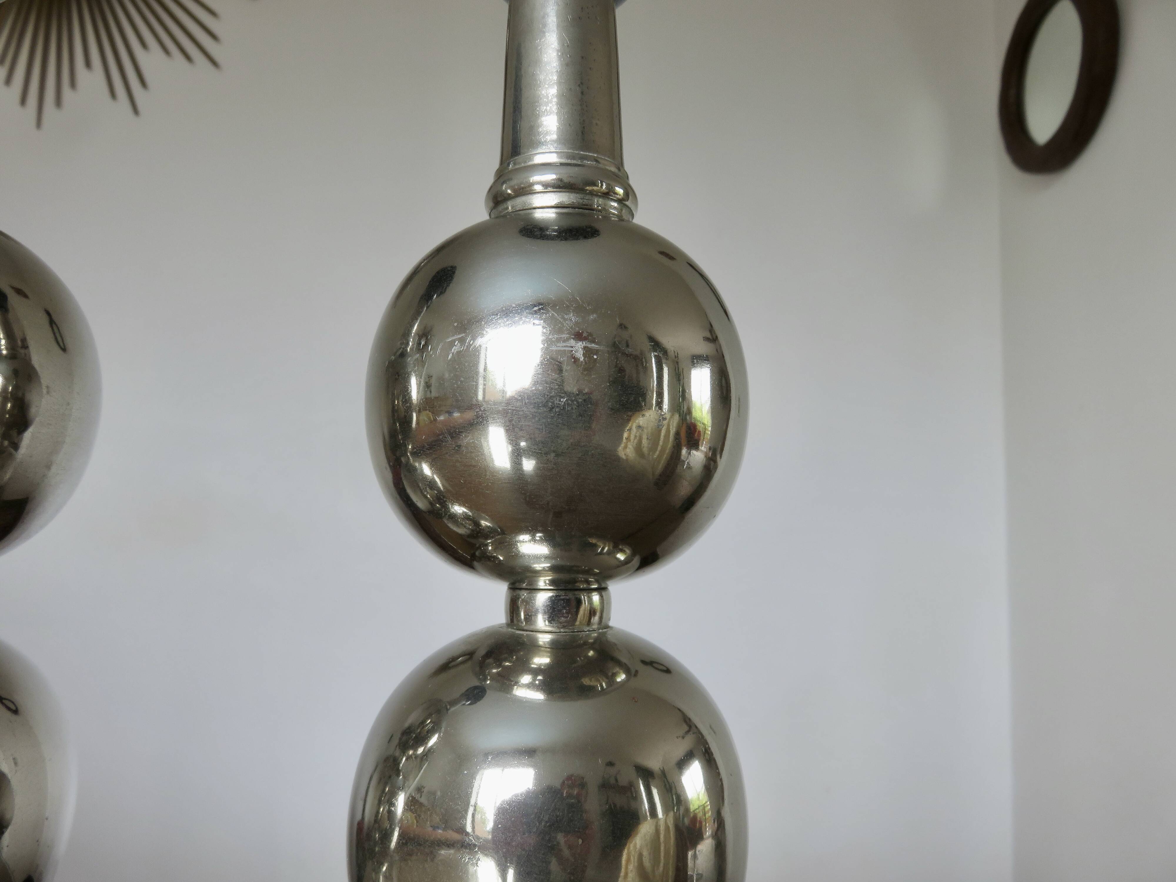 Paire de lampes en métal chromé années 70