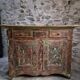 French rustic buffet in walnut, 18th century, 3 drawers and 2 doors.