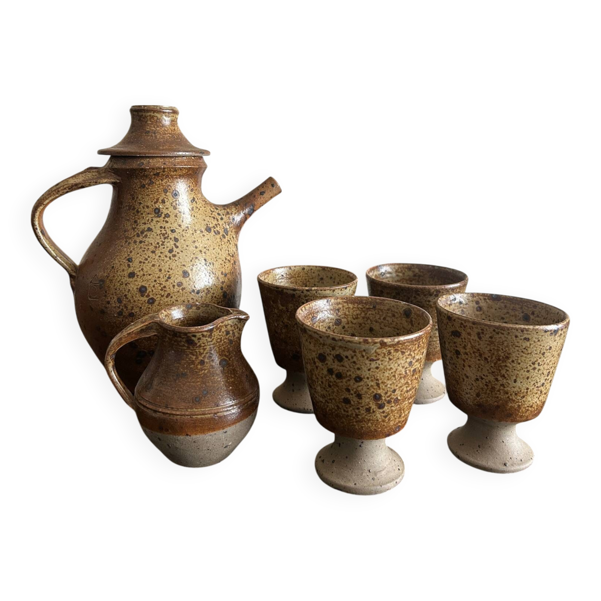 tea or coffee service in stoneware by Charles Gaudry