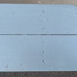 Blue painted wooden bench