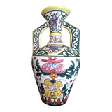 Art Deco ceramic vase, brightly colored abstract patterns