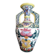 Art Deco ceramic vase with brightly colored abstract patterns