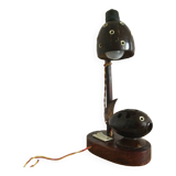 Lampe poisson globe bois et noix de coco