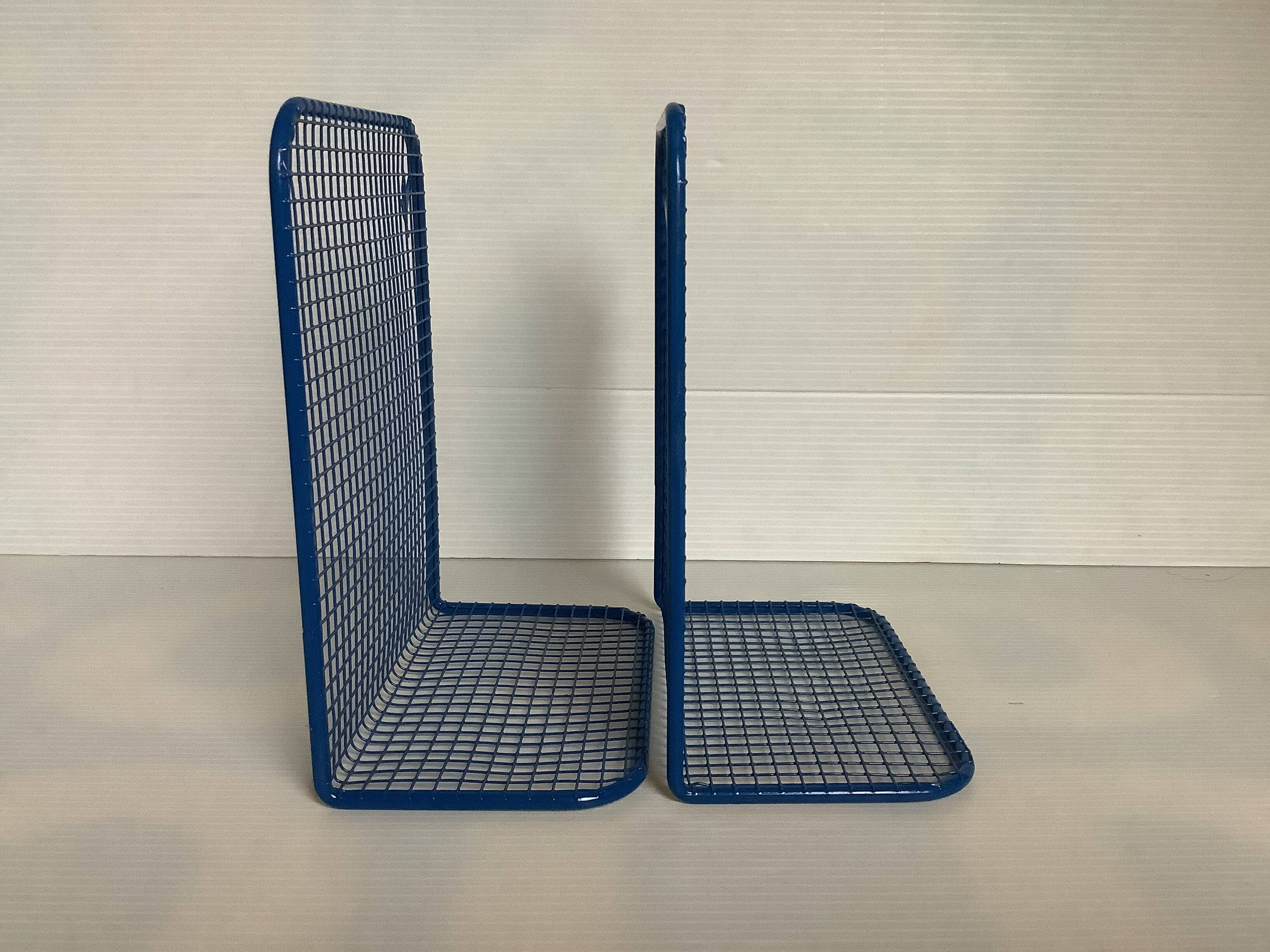 Pair of blue mesh bookends