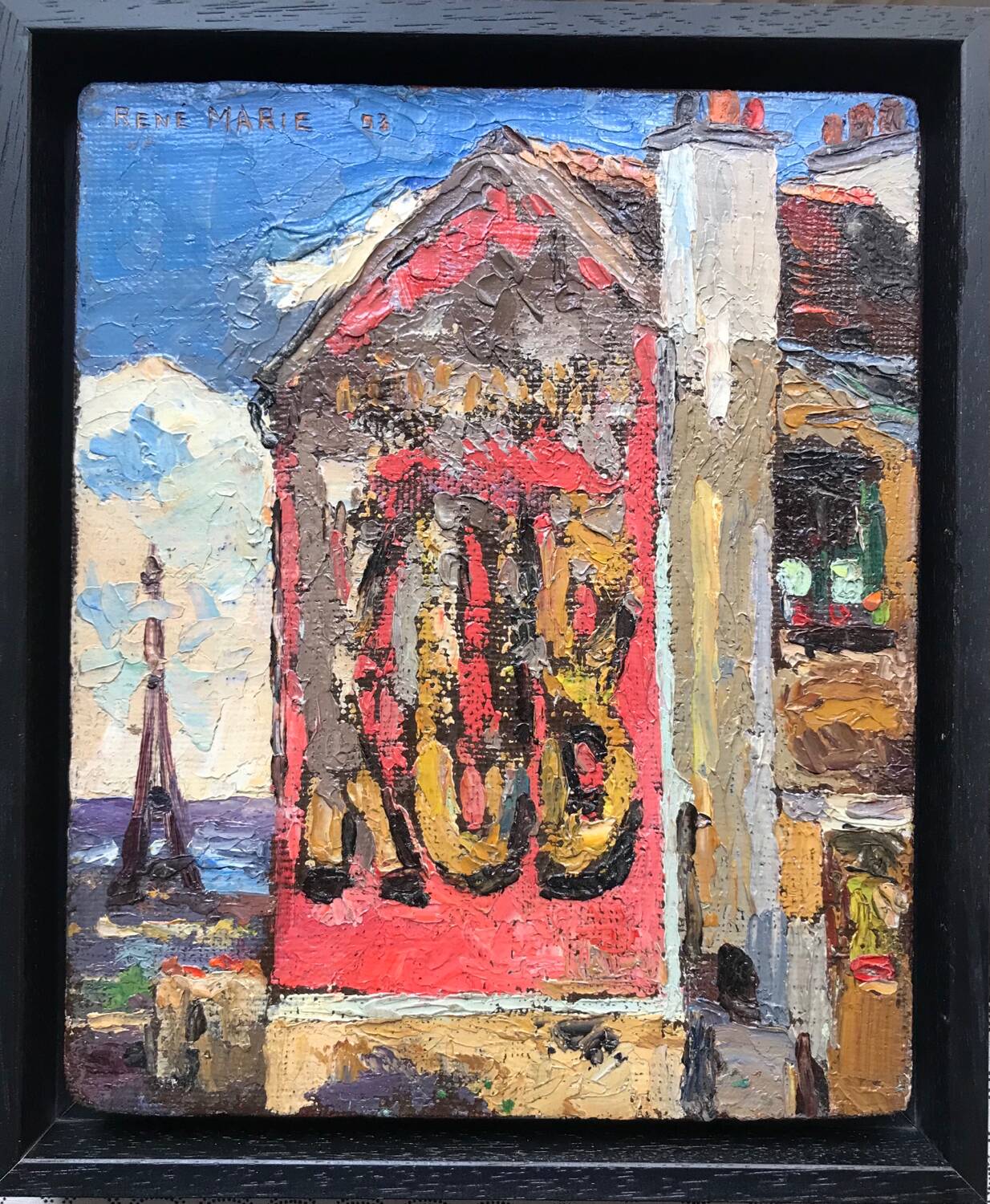 Oil on panel by René Marie (1890-1972). Montmartre