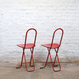 Pair of folding chairs Thema model "Dafne" by Gastone Rinaldi 1970s
