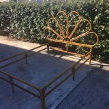 Lit bambou et rotin vintage