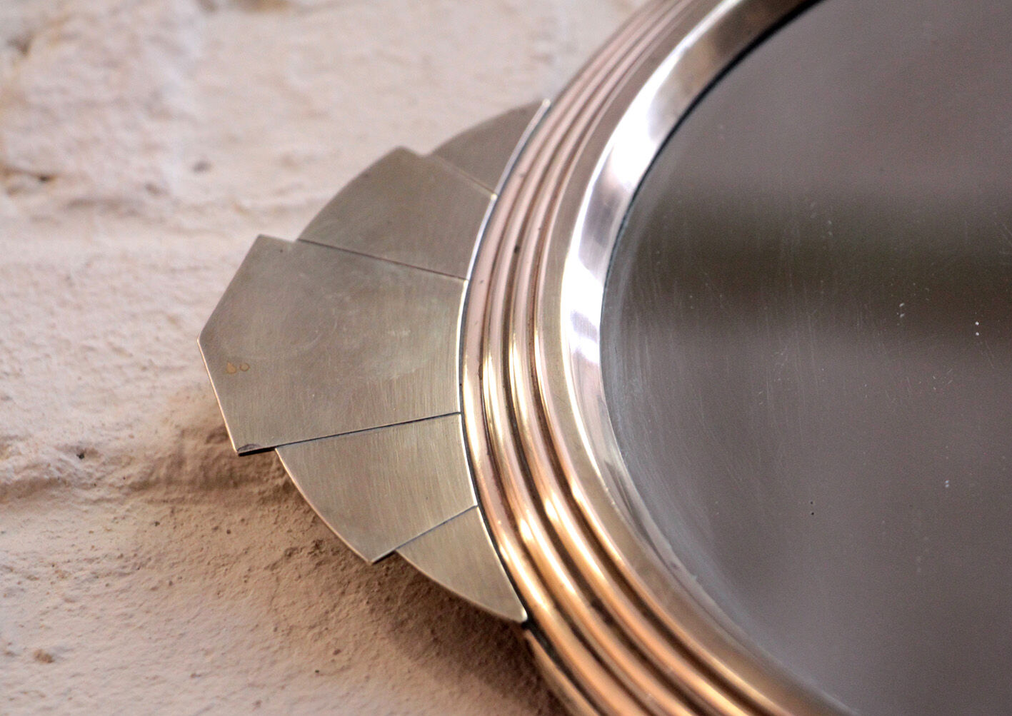 Round brass mirror 35x27cm