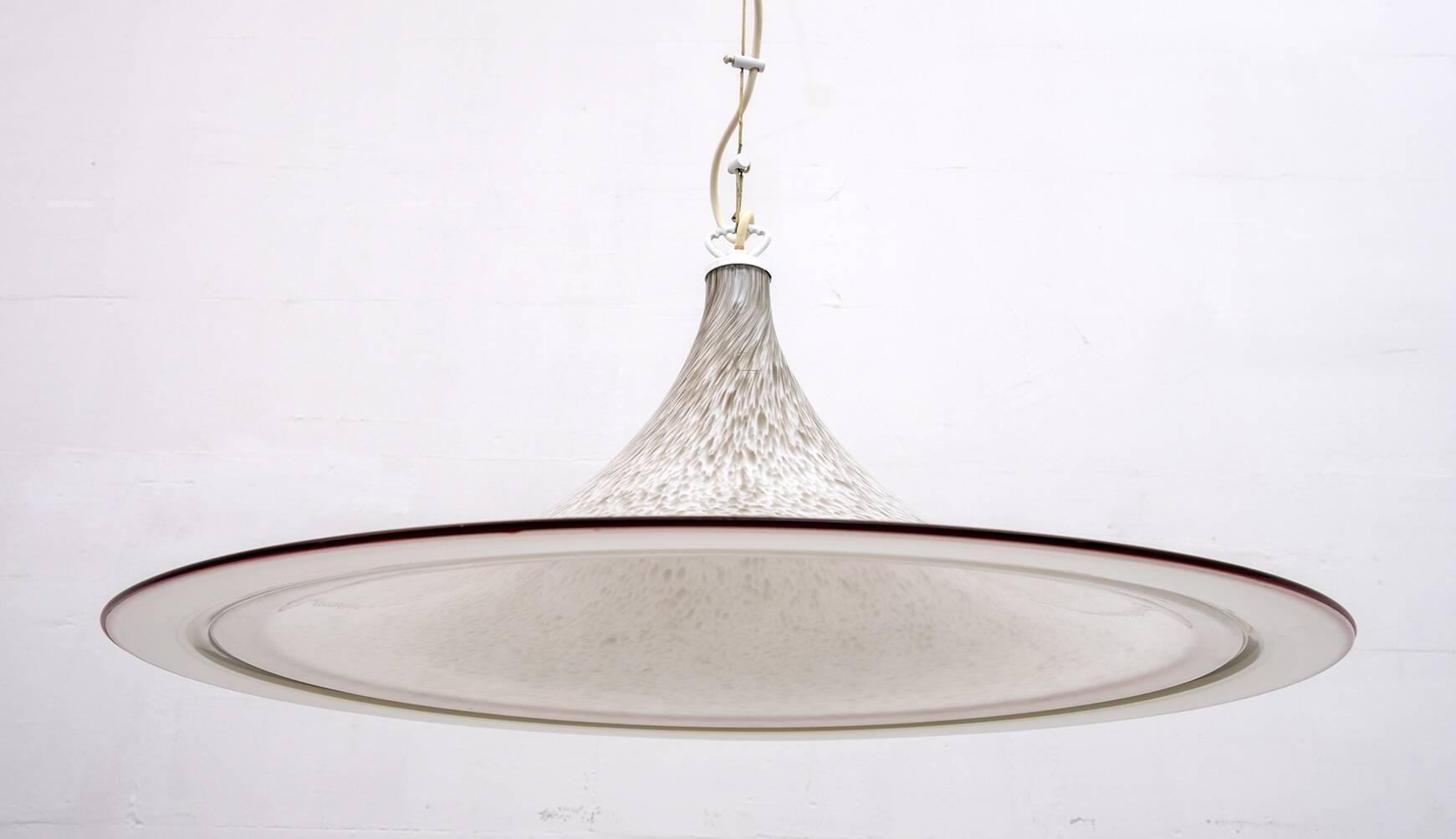 Mid-Century Modern Italian Chandelier Hat Murano Glass, 1970