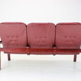 1980 Three-Seater Leather Sofa, Ton Czechoslovakia