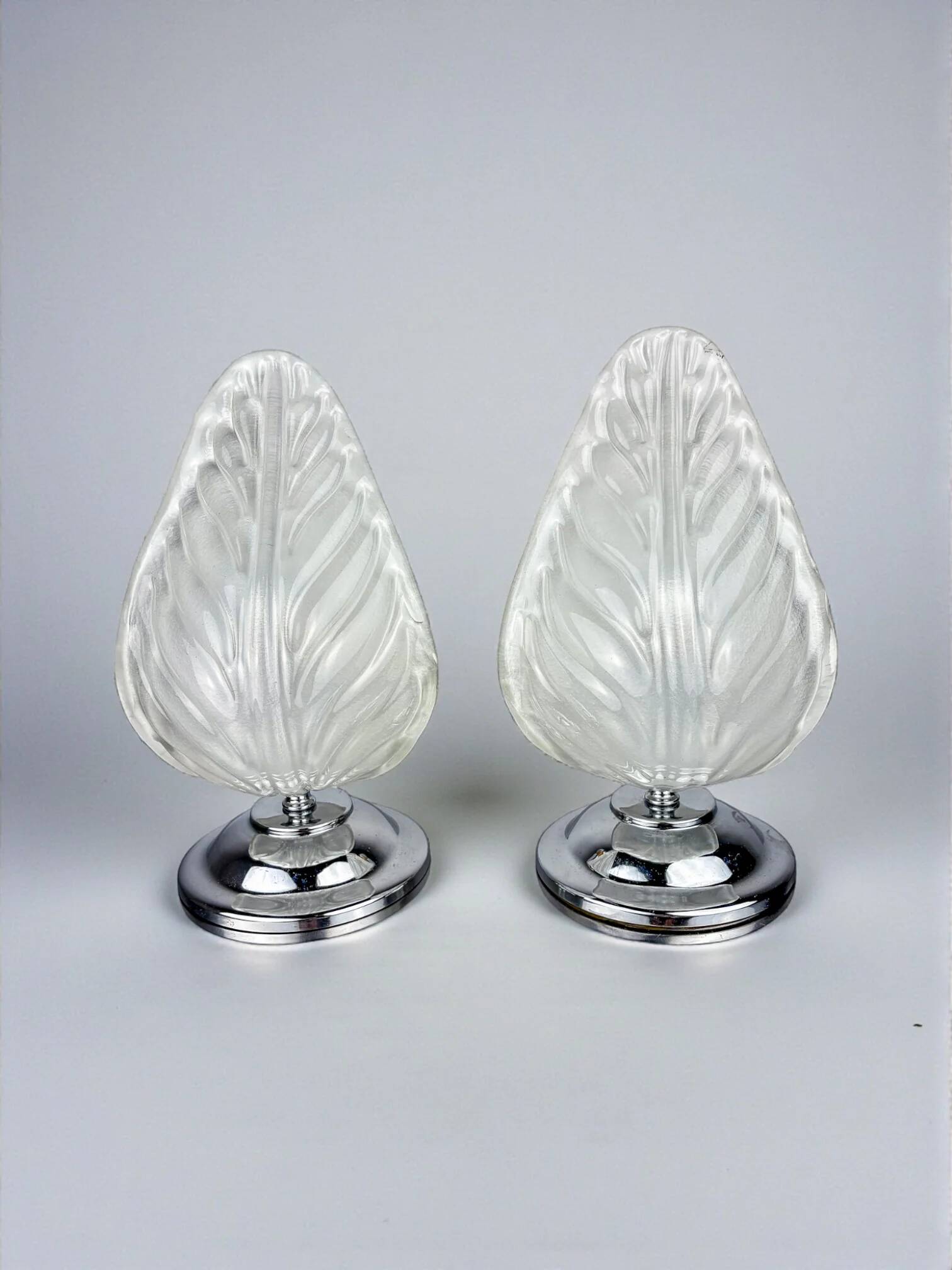 Pair of Art Deco Murano glass table lamps by Barovier & Toso, Italy, 1960s