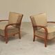 Pair of Krasna Jizba Art Deco solid wood armchairs