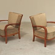Paire de fauteuils Krasna Jizba Art déco bois massif