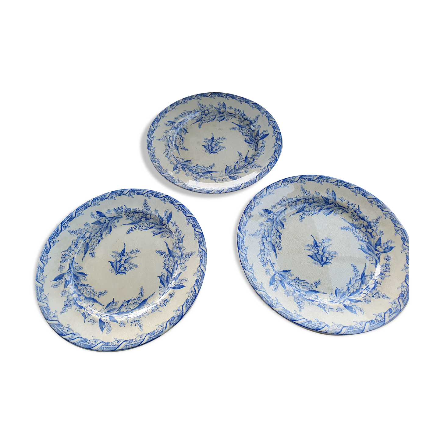 3 English earthenware plates