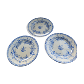 3 assiettes en faïence anglaise