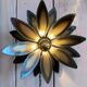 Metal flower wall light