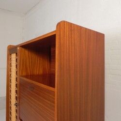 Vintage buffet, rattan and wood secretary from the 1960s.
