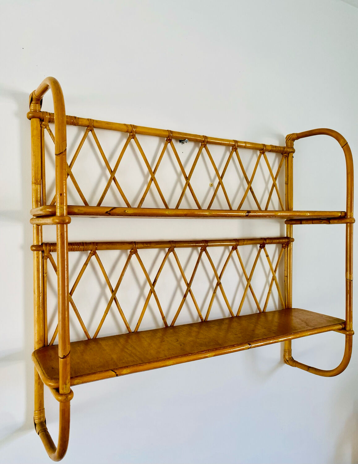 Vintage rattan shelf