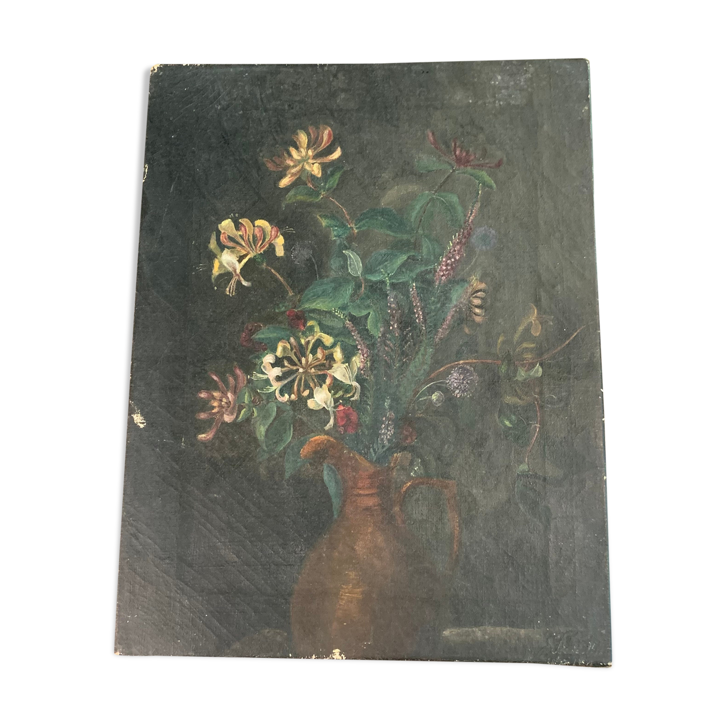 Painting bouquet of honeysuckle