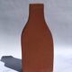 Handmade red earthenware flat vase