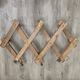 Wall-mounted cloakroom coat racks hooks wood extendable accordion