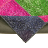 Hand-knotted anatolian contemporary 200 cm x 300 cm multicolor patchwork carpet