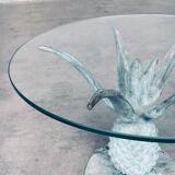 Hollywood Regency Style Brass Patinated Pineapple Side Tables, France, 1970s, Set of 2