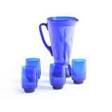 Vintage set of 5 glasses and a pitcher, Czechoslovakia 1960s