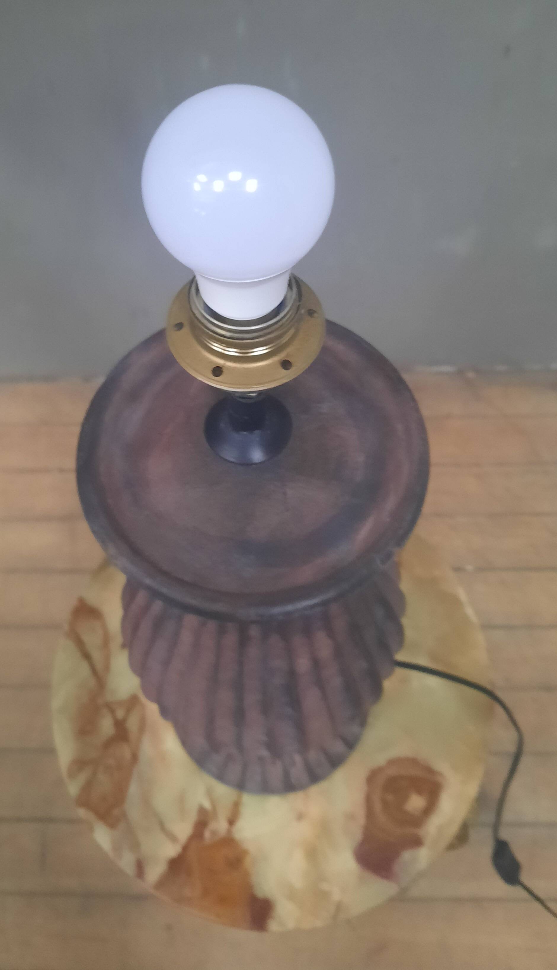 Glazed terracotta lamp