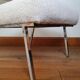 Armchair 60s chrome metal fabric buckle