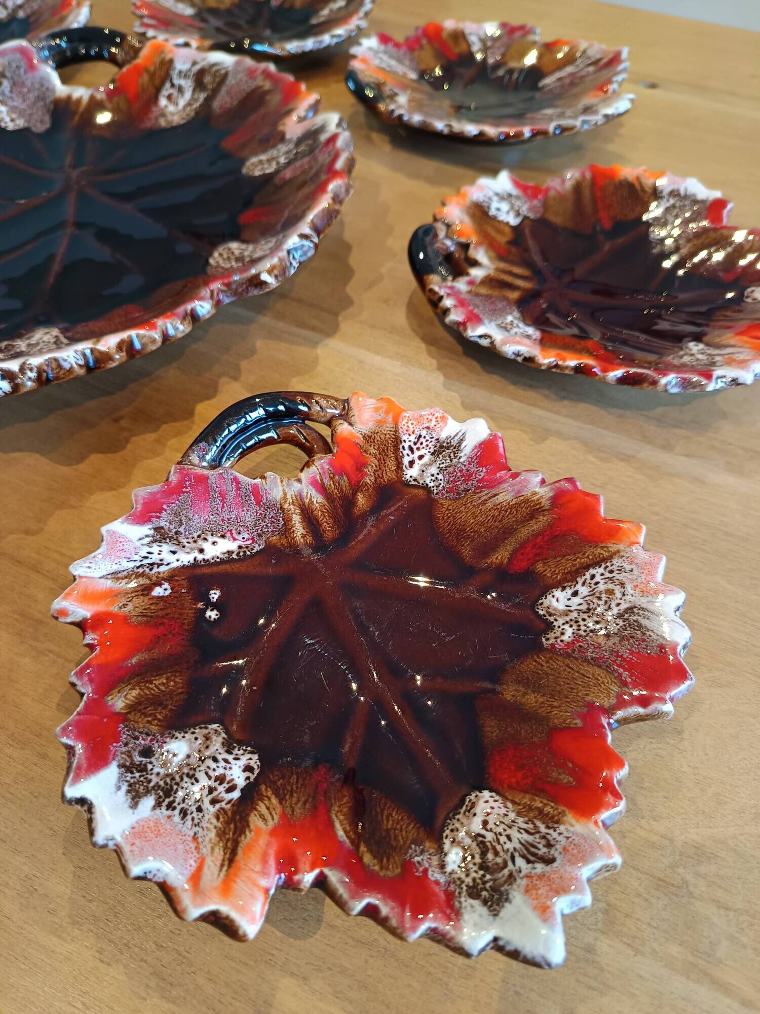 Vallauris Beretta service vine leaves - vintage 1950/1960 - 9 pieces
