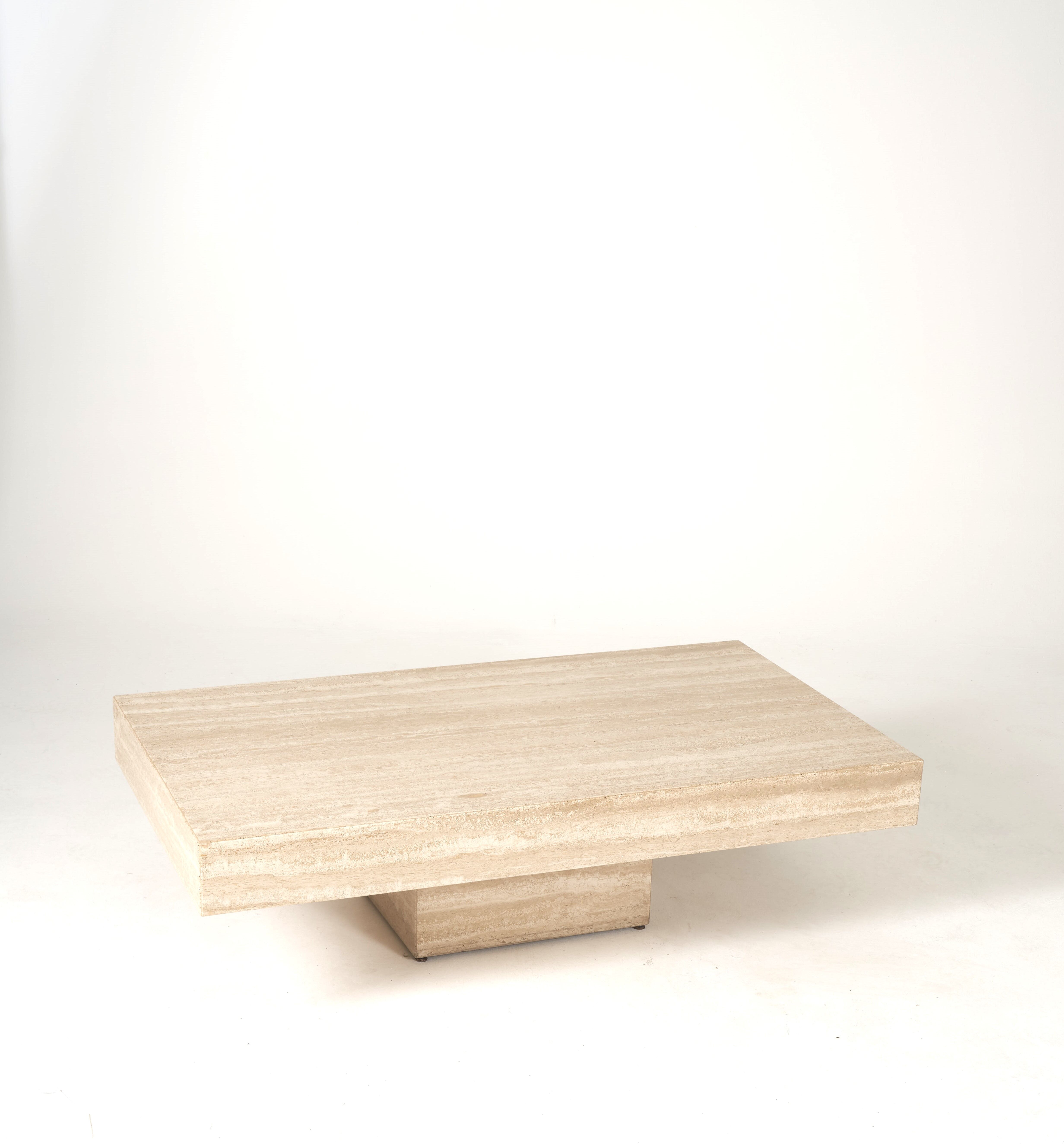 Vintage Italian coffee table in travertine, 1980s