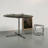 60s marble table with chrome cross base
