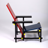 Armchair "Rouge Bleu" Bauhaus spirit, 1970s