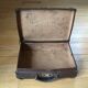 Lot of two suitcases made of vintage green cardboard and chocolate