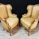 Pair of shepherdess style Louis XV gilded wood XIXth