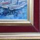 Painting port de Menton by Jacques Cuffaut, mid-twentieth century with frame